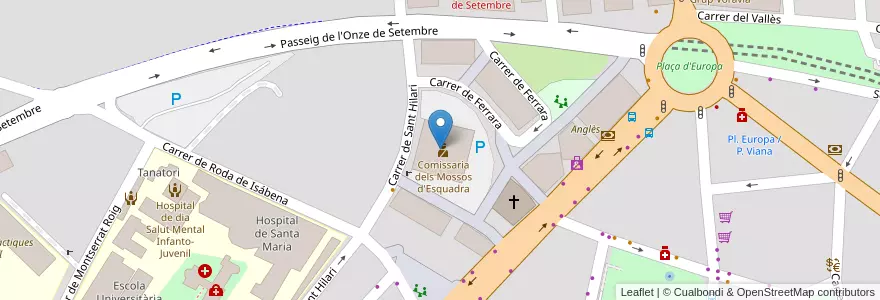 Mapa de ubicacion de Comisaria Mossos de Esquadra en 스페인, Catalunya, 레리다, Segrià, 레리다.