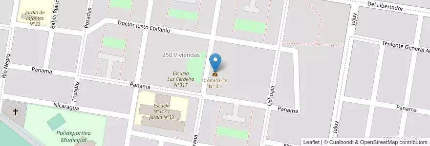 Mapa de ubicacion de Comisaría N° 31 en アルゼンチン, リオネグロ州, General Roca, Departamento General Roca, General Roca.