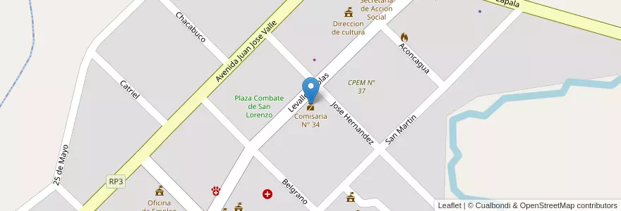 Mapa de ubicacion de Comisaria N° 34 en 阿根廷, 智利, 內烏肯省, Departamento Zapala, Mariano Moreno, Mariano Moreno.