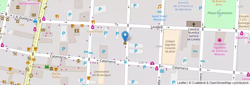 Mapa de ubicacion de Comisaría N°3 en Arjantin, Şili, Mendoza, Departamento Capital, Ciudad De Mendoza, Sección 3ª Parque O'Higgins.