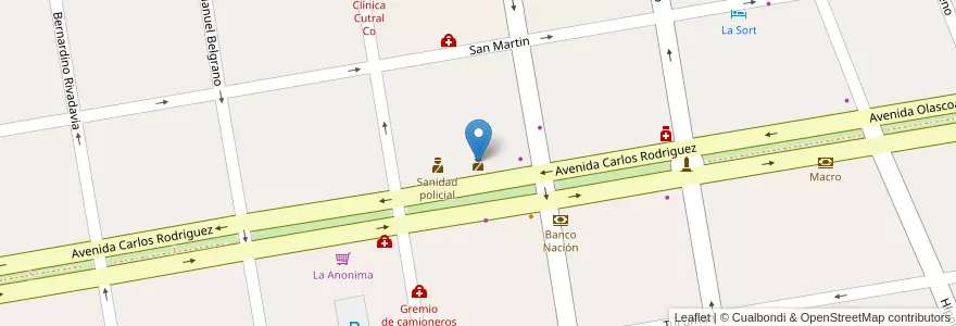 Mapa de ubicacion de Comisaria No. 14 en アルゼンチン, チリ, ネウケン州, Departamento Confluencia, Municipio De Cutral Có, Cutral Có.