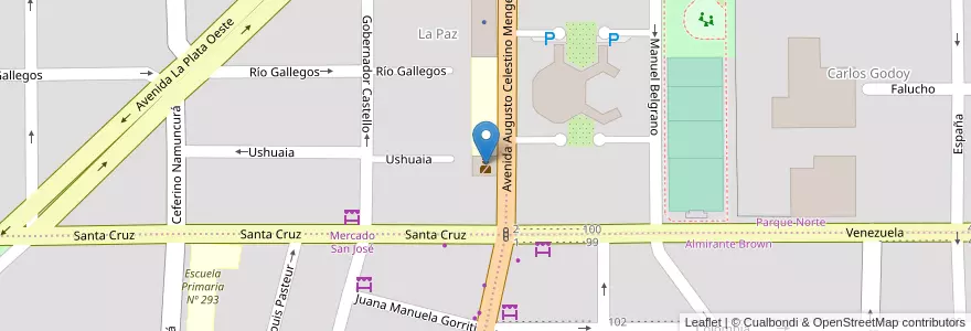 Mapa de ubicacion de Comisaría Nº 32 en Arjantin, Şili, Río Negro, Cipolletti, Departamento General Roca.