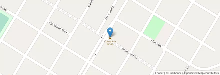 Mapa de ubicacion de Comisaria Nº 46 en الأرجنتين, Santiago Del Estero, Departamento Robles.