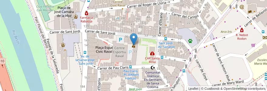 Mapa de ubicacion de Comisaria Policia Local en Espagne, Catalogne, Barcelone, Barcelonais, Santa Coloma De Gramenet.