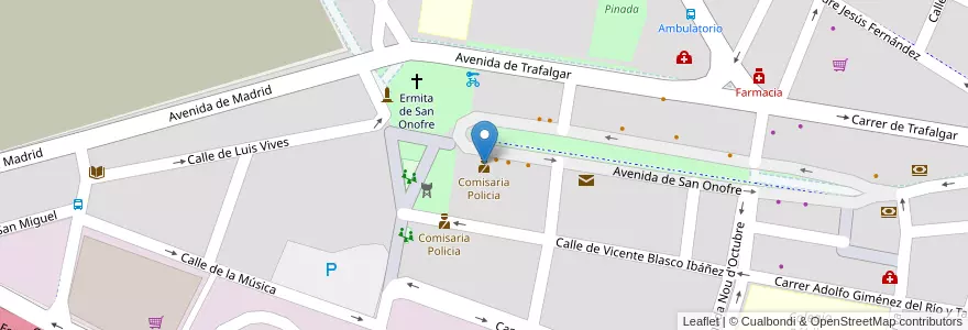 Mapa de ubicacion de Comisaria Policia en 스페인, Comunitat Valenciana, València / Valencia, L'Horta Oest, Quart De Poblet.