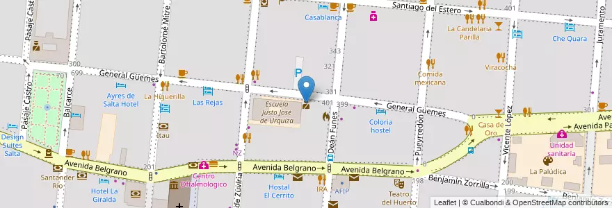 Mapa de ubicacion de Comisaría Primera en 阿根廷, Salta, Capital, Municipio De Salta, Salta.