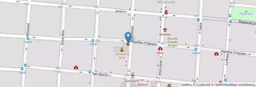 Mapa de ubicacion de Comisaria Primera en Arjantin, Corrientes, Departamento Capital, Corrientes, Corrientes.