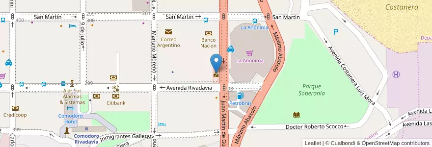 Mapa de ubicacion de Comisaria Primera en Arjantin, Chubut, Departamento Escalante, Comodoro Rivadavia.