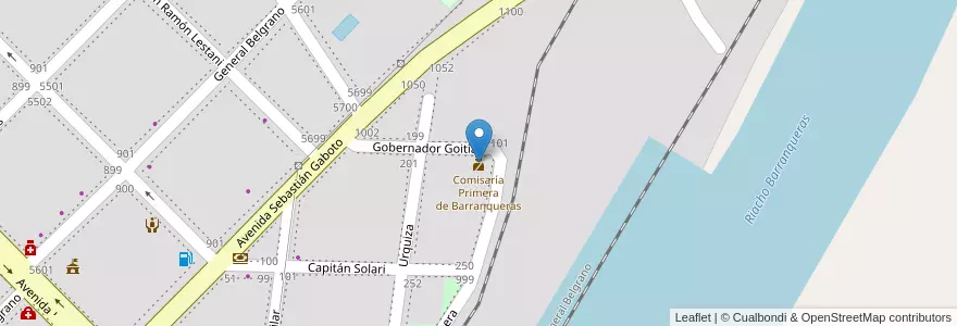 Mapa de ubicacion de Comisaría Primera de Barranqueras en アルゼンチン, チャコ州, Departamento San Fernando, Barranqueras, Barranqueras.
