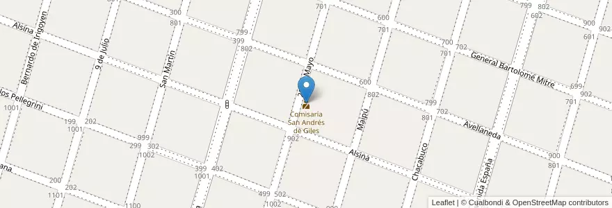Mapa de ubicacion de Comisaría San Andrés de Giles en Arjantin, Buenos Aires, Partido De San Andrés De Giles.