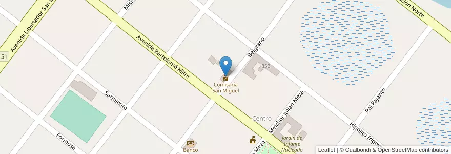 Mapa de ubicacion de Comisaría San Miguel en アルゼンチン, コリエンテス州, Departamento San Miguel, Municipio De San Miguel.