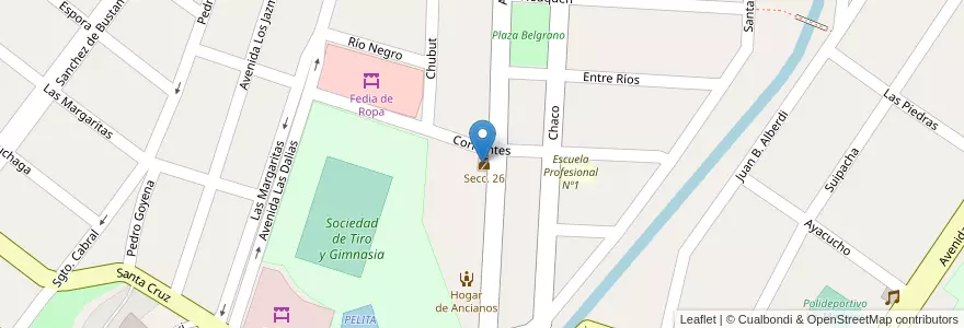 Mapa de ubicacion de Comisaría Secc. 26 Eliseo I. Mones en アルゼンチン, フフイ州, Departamento San Pedro, Municipio De San Pedro De Jujuy.