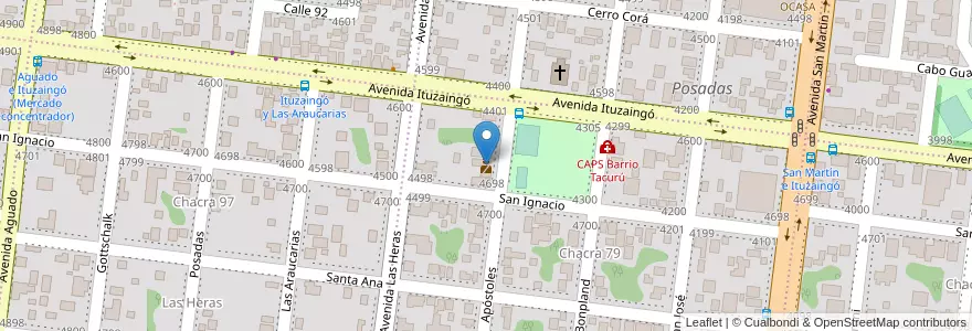 Mapa de ubicacion de Comisaría Seccional Décimo Séptima - UR I en 阿根廷, Misiones, Departamento Capital, Municipio De Posadas, Posadas.