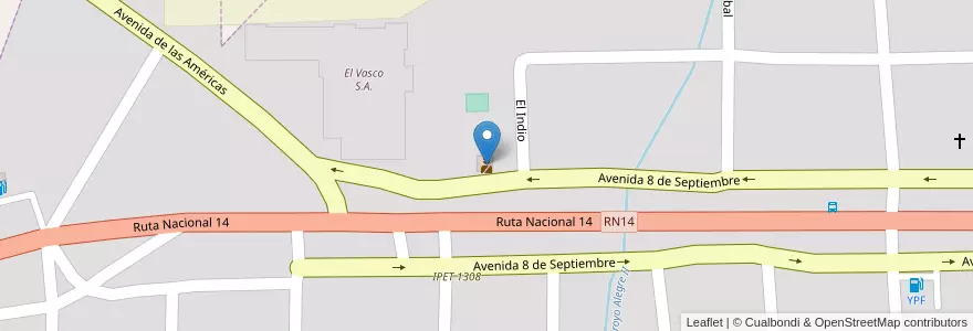 Mapa de ubicacion de Comisaría Seccional Segunda - UR XI en アルゼンチン, ミシオネス州, Departamento Cainguás, Municipio De Aristóbulo Del Valle, Villa Salto Encantado.