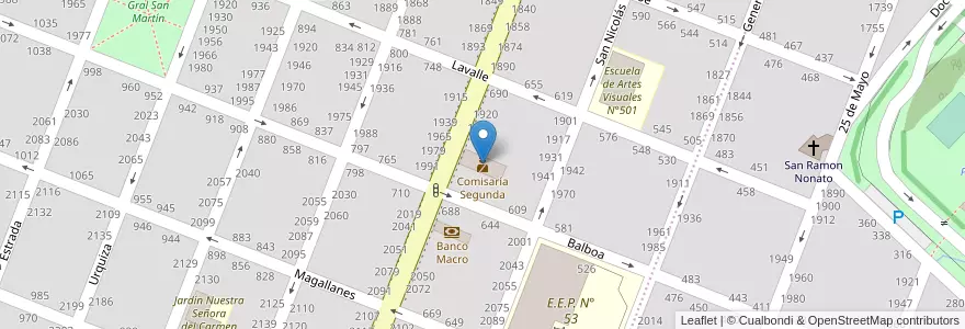 Mapa de ubicacion de Comisaría Segunda en Arjantin, Buenos Aires, Partido De Pergamino.