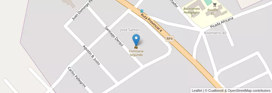 Mapa de ubicacion de Comisaría Segunda en 阿根廷, Misiones, Departamento Leandro N. Alem, Municipio De Leandro N. Alem, Leandro N. Alem.