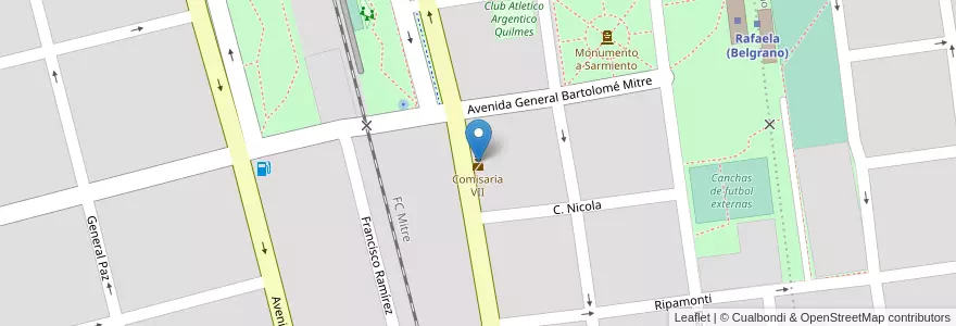 Mapa de ubicacion de Comisaría VII en Arjantin, Santa Fe, Departamento Castellanos, Municipio De Rafaela.