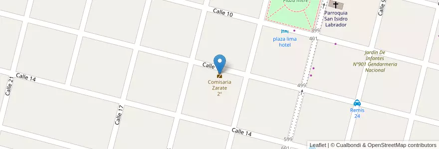 Mapa de ubicacion de Comisaria Zarate 2º en Аргентина, Буэнос-Айрес, Partido De Zárate.