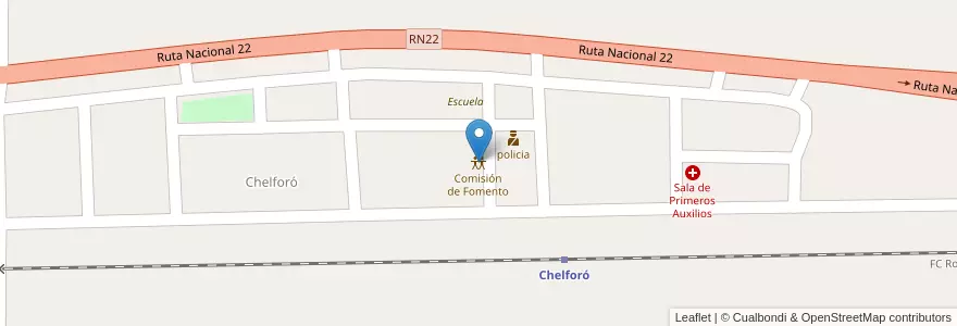 Mapa de ubicacion de Comisión de Fomento en 아르헨티나, 리오네그로주, Departamento Avellaneda.