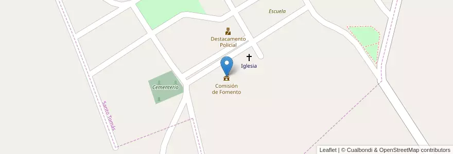 Mapa de ubicacion de Comisión de Fomento en 阿根廷, 智利, 內烏肯省, Departamento Collón Curá, Comisión De Fomento De Santo Tomás, Santo Tomás.