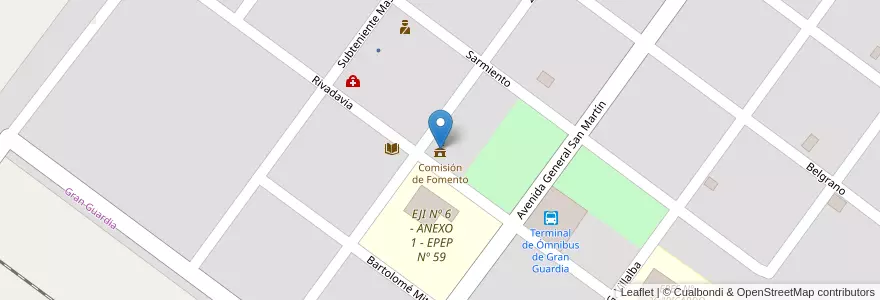 Mapa de ubicacion de Comisión de Fomento en アルゼンチン, フォルモサ州, Departamento Formosa, Municipio De Gran Guardia, Gran Guardia.