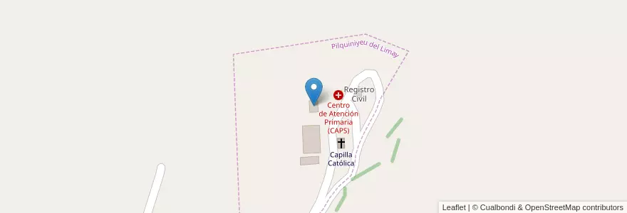 Mapa de ubicacion de Comisión de Fomento Pilquiniyeu del Limay en آرژانتین, شیلی, استان ریو نگرو، آرژانتین, Departamento Pilcaniyeu.