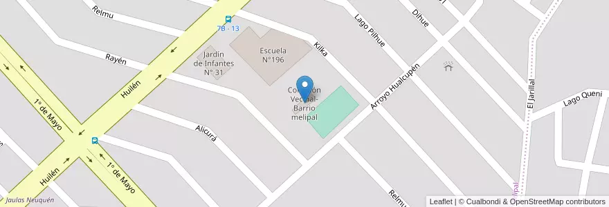 Mapa de ubicacion de Comisión Vecinal- Barrio melipal en Аргентина, Чили, Неукен, Departamento Confluencia, Municipio De Neuquén, Neuquén.