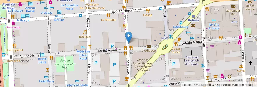 Mapa de ubicacion de Como, Montserrat en 아르헨티나, Ciudad Autónoma De Buenos Aires, Comuna 1, 부에노스아이레스.
