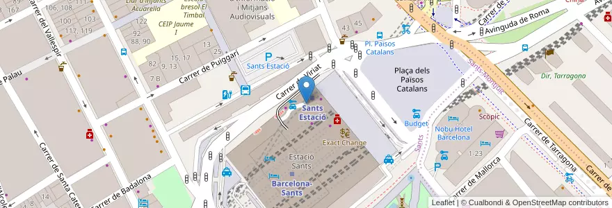 Mapa de ubicacion de Como en 스페인, Catalunya, Barcelona, Barcelonès, 바르셀로나.
