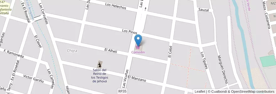 Mapa de ubicacion de Comodín en アルゼンチン, フフイ州, Departamento Doctor Manuel Belgrano, Municipio De San Salvador De Jujuy.