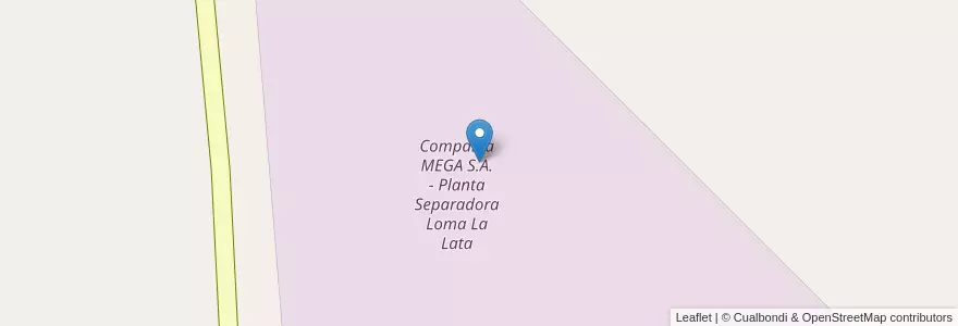 Mapa de ubicacion de Compañía MEGA S.A. - Planta Separadora Loma La Lata en Argentina, Chile, Wilayah Neuquén, Departamento Confluencia.