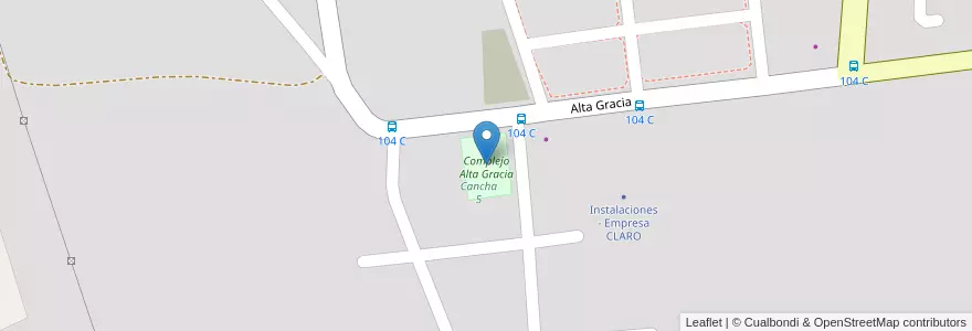 Mapa de ubicacion de Complejo Alta Gracia en アルゼンチン, コリエンテス州, Departamento Capital, Corrientes, Corrientes.
