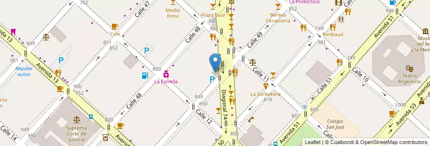 Mapa de ubicacion de Complejo Bibliotecario Municipal (CBM), Casco Urbano en アルゼンチン, ブエノスアイレス州, Partido De La Plata, La Plata.