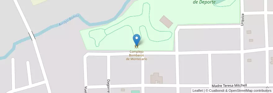 Mapa de ubicacion de Complejo Bomberos de Montecarlo en Argentina, Misiones, Departamento Montecarlo, Municipio De Montecarlo, Montecarlo.