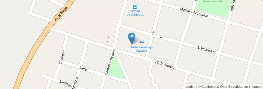 Mapa de ubicacion de Complejo Caasama en 阿根廷, Catamarca, Departamento Santa María, Municipio De Santa María, Santa María.