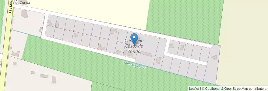 Mapa de ubicacion de Complejo Casas de Zonda en Argentine, San Juan, Chili, Zonda.