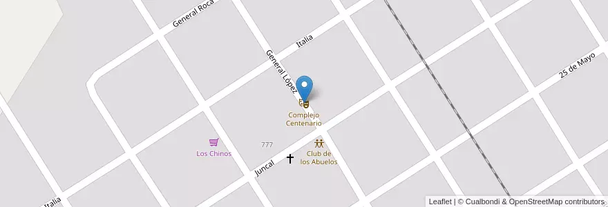 Mapa de ubicacion de Complejo Centenario en Argentine, Santa Fe, Departamento General López, Municipio De Santa Isabel.