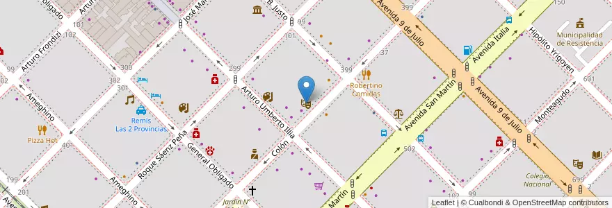 Mapa de ubicacion de Complejo Cultural Guido Miranda en アルゼンチン, チャコ州, Departamento San Fernando, Resistencia, Resistencia.