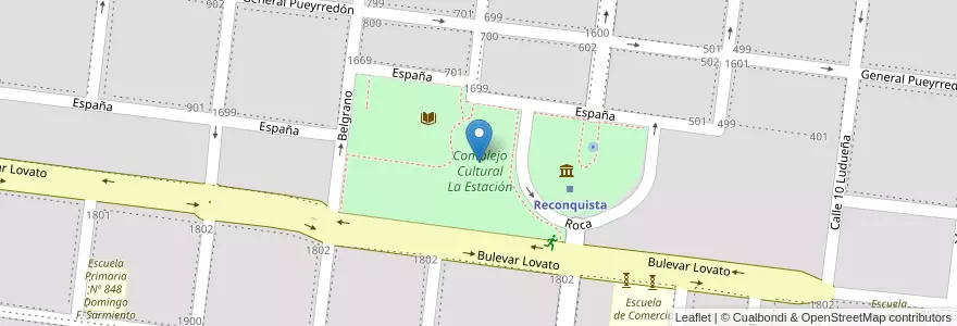 Mapa de ubicacion de Complejo Cultural La Estación en Argentina, Santa Fe, Departamento General Obligado, Municipio De Reconquista, Reconquista.