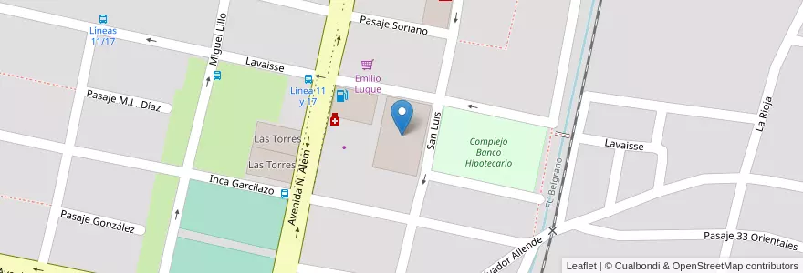 Mapa de ubicacion de Complejo de Edificios en アルゼンチン, トゥクマン州, San Miguel De Tucumán, Departamento Capital, San Miguel De Tucumán.