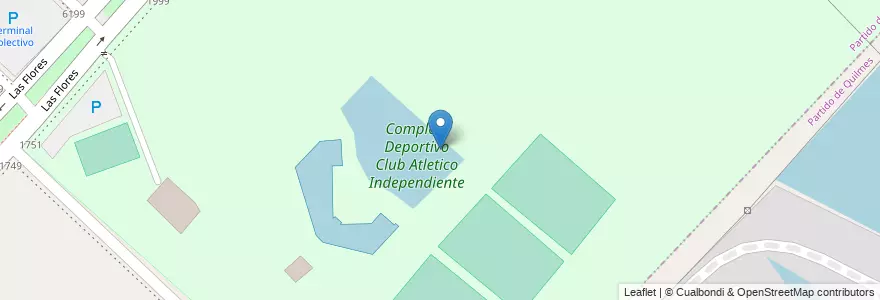 Mapa de ubicacion de Complejo Deportivo Club Atletico Independiente en 阿根廷, 布宜诺斯艾利斯省, Partido De Avellaneda, Wilde.
