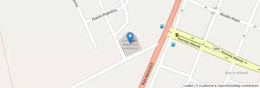 Mapa de ubicacion de Complejo deportivo La Victoria en Argentina, Santiago Del Estero, Departamento Loreto.