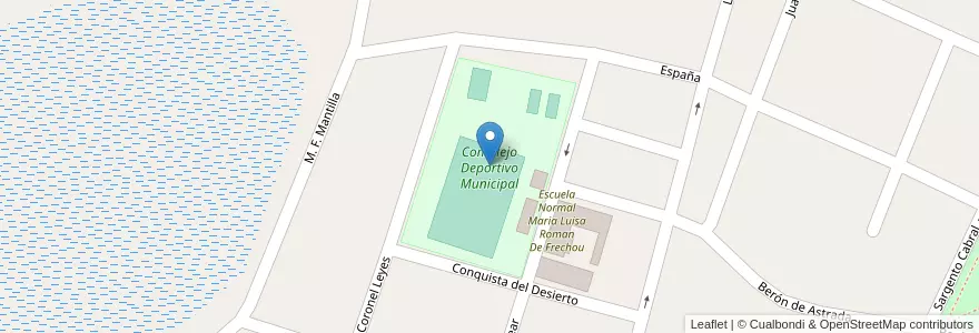 Mapa de ubicacion de Complejo Deportivo Municipal en 아르헨티나, Corrientes, Departamento Saladas, Saladas.