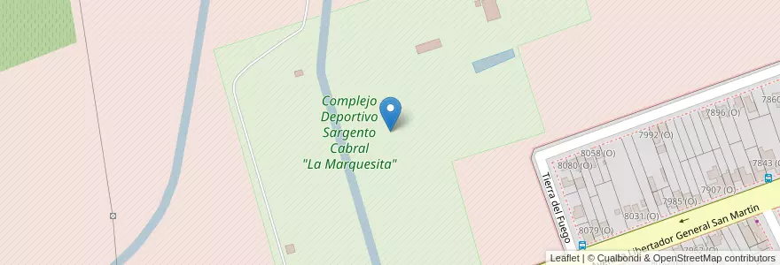 Mapa de ubicacion de Complejo Deportivo Sargento Cabral "La Marquesita" en アルゼンチン, サンフアン州, チリ, Rivadavia.