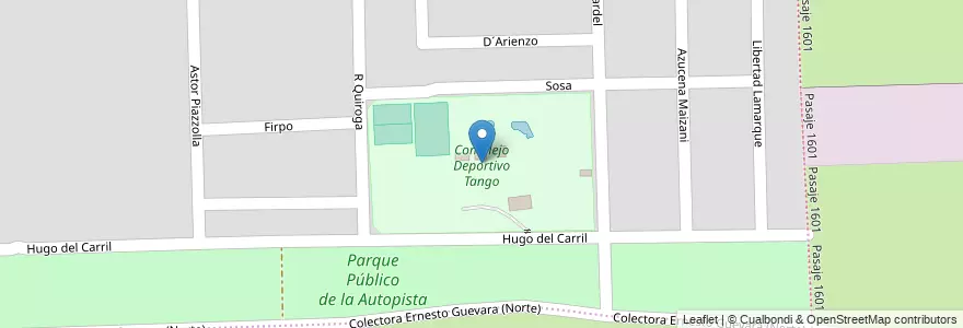 Mapa de ubicacion de Complejo Deportivo Tango en Argentina, Santa Fe, Departamento Rosario, Municipio De Rosario, Rosario.