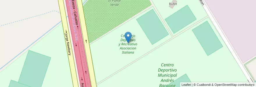 Mapa de ubicacion de Complejo Deportivo y Recreativo Asociacion Italiana en Argentinië, Buenos Aires, Partido De Esteban Echeverría, Monte Grande.