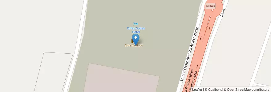 Mapa de ubicacion de Complejo Dinosaurio Mall en アルゼンチン, チリ, メンドーサ州, Departamento Las Heras, Distrito El Plumerillo.
