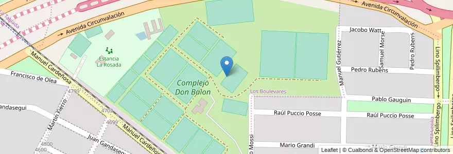 Mapa de ubicacion de Complejo Don Balon en アルゼンチン, コルドバ州, Departamento Capital, Pedanía Capital, Córdoba, Municipio De Córdoba.