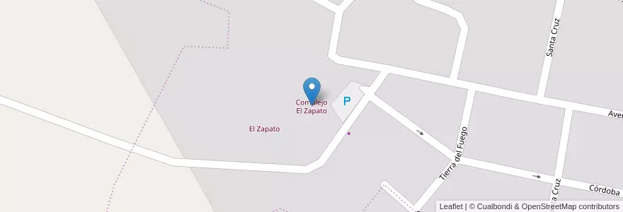 Mapa de ubicacion de Complejo El Zapato en 阿根廷, Córdoba, Departamento Punilla, Pedanía Dolores, Municipio De Capilla Del Monte, Capilla Del Monte.