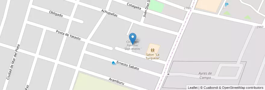 Mapa de ubicacion de Complejo Familiar "Don Andres" en Arjantin, Şili, Mendoza, Departamento Guaymallén, Distrito Las Cañas.